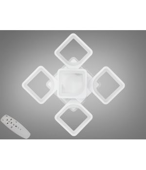 LED люстра на стелю з пультом, диммером, підсвічуванням, 85W,  S8060/4+1WH LED 3color dimmer