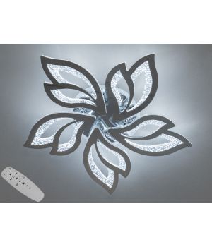 Стельова світлодіодна люстра квітка 80W хром пульт 2455/5HR LED 3color dimmer
