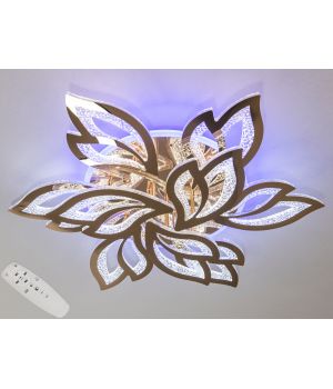 Стельова лед люстра з пультом, диммером, підсвічуванням, 140W, 2455/6+3G LED 3color dimmer