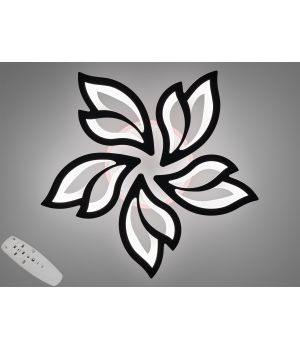 Стельова світлодіодна люстра з пультом, димером, підсвіткою, 80W 8165/5BK LED 3color dimmer