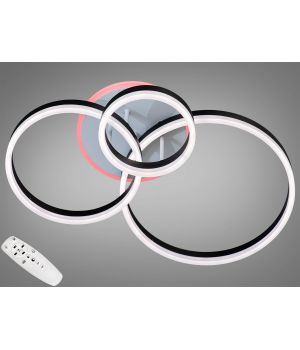 Стельова led люстра з пультом, димером, підсвіткою, 120Вт, 8174/3BK LED 3color dimmer
