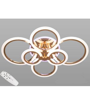 Стельова люстра з диммером і LED підсвічуванням, золото, 105W A8022/6G LED 3color dimmer