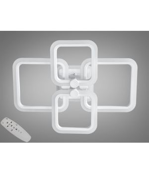 Плоска світлодіодна люстра з пультом, диммером, підсвіткою, 70W A8208/4WH LED 3color dimmer