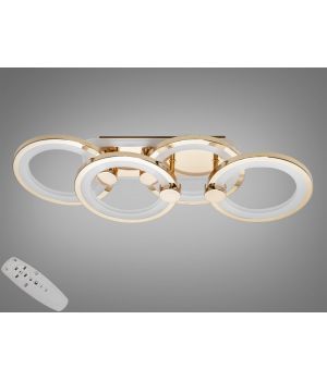 Стельова LED люстра золота від Art-Studio  65W з підсвічуванням і пультом H8022/2+2G LED 3color dimmer