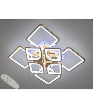 LED люстра з диммером і синім підсвічуванням, 155W, золото H8060/4+4G LED 3color dimmer