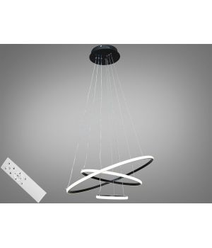 Стильна підвісна LED люстра в вітальню з пультом, димером, 90W,  MD9079-3ABK-600+400+200 dimmer