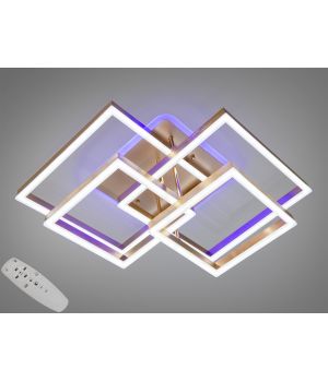 Стельова люстра в  золоті , пульт диммер 145W 7002G LED 3color dimmer