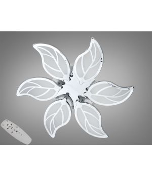 Світлодіодна люстра смарт світильник з пультом LED, хром, 105W димер 8028/6HR LED 3color dimmer