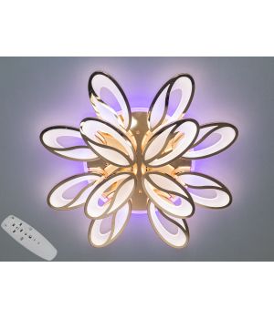 Плоска LED люстра з пультом, диммером та підсвічуванням, 190Вт,  8090/8+4G LED 3color dimmer