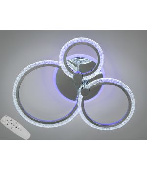 LED люстра з пультом, диммером і кольоровою підсвіткою, 55W, A8180/3HR LED 3color dimmer