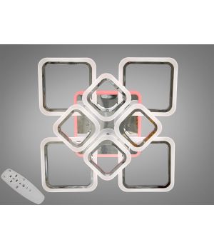 Сучасна LED люстра з підсвічуванням, димером, 115W,  HA8060/4+4HR LED 3color dimmer