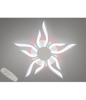 Стельова світлодіодна люстра з пультом, підсвіткою, 82W, 2482/5+5WH LED 3color dimmer