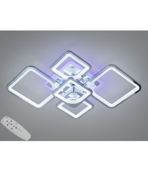 Пристельова LED люстра Серія 8060 хром пульт дімер підсвітка 95Вт 8060/2+3HR LED 3color dimmer