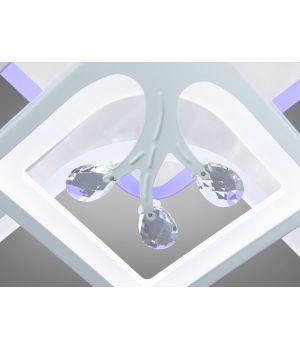 Біла LED люстра в дитячу з диммером і підсвічуванням, 190W 8157/4+4WH LED 3 color  dimmer