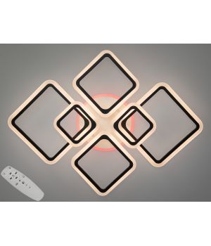 LED люстра з пультом, диммером та підсвічуванням, 150Вт, A8160/6BK LED 3color dimmer