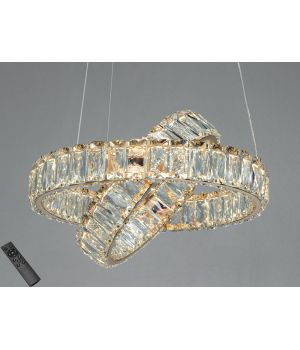 Люстра  підвісна 2 кільця золото LED 50Вт D8886/300-2B G