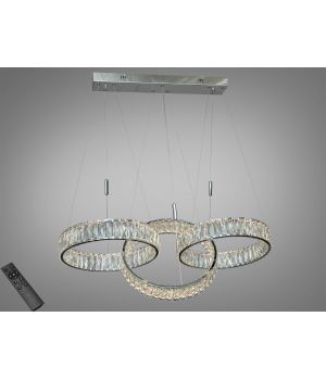 Люстра підвісна LED  хром 3 кільця 140 Вт 523/400x3CH