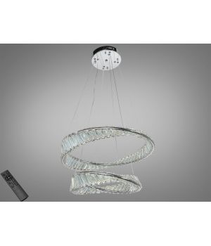 Люстра підвісна   2 кільця хром LED 86Вт D8812/600+400B CH