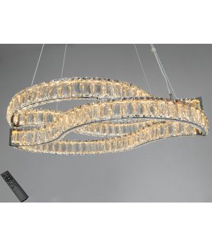 LED люстра підвіс хром 92 Вт з пультом D8920/600x400CH