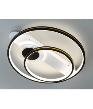 Світлодіодна стельова люстра 64 Вт два кільця MX2247/2WH+BK