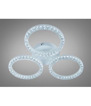 Стельова LED люстра кільця , біла 65W три кільця акрил без пульта до 11 м2 MX4770/3WH