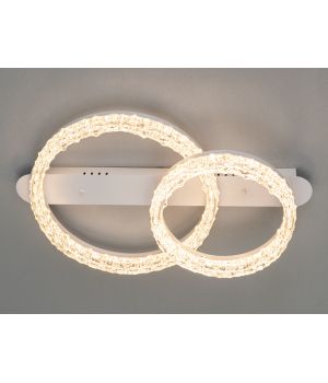 Стельова LED люстра кільця , біла 65W акрилові плафони мяке світло MX78203/400+300WH