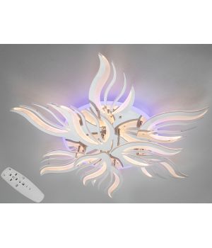 Стельова LED люстра 150 Вт хром з пультом 2527/6+3HR LED 3color dimmer