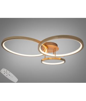 Люстра LED  золото 3 кільця 85Вт 2556G dimmer