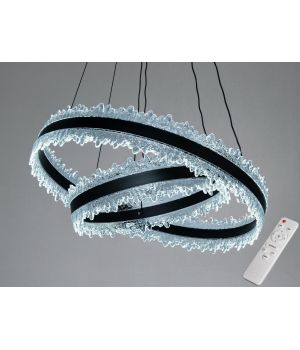 Люстра LED підвісна чорна 140Вт D8751-600+400BK