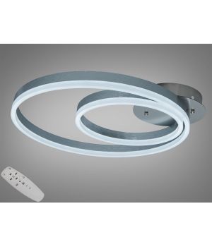 Стельова LED люстра два кільця мат хром  58W 2538NEW HR dimmer