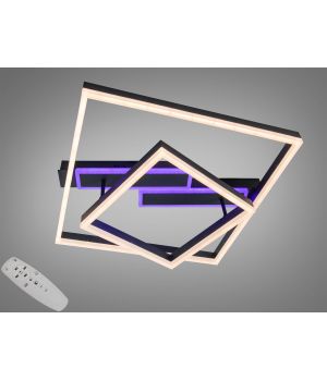 Стельова світлодіодна люстра чорна 84W 2548BK LED 3color dimmer