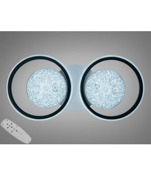 Люстра LED кільця біла чорна 58W 2561WH+BK DIMMER