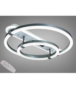 Світлодіодна люстра 2 кільця сіра 88Вт 5141/500+300GR