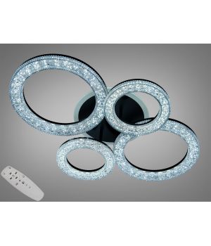 Стельова LED люстра 4 кільця чорна 72W 5180/2+2BK