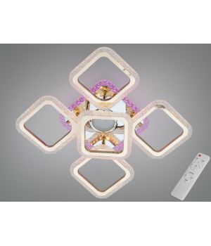 Стельова люстра з диммером, підсвічуванням і MP3, 150W J618/4+1HR+G MP3 LED 3color dimmer