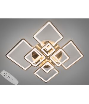 Сучасна LED люстра з пультом, диммером та підсвіткою, 225W, золото 8160/8G LED 3color dimmer