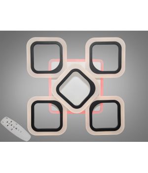 Стельова люстра з пультом, диммером і LED підсвічуванням, 60W AS8060/4+1BK LED 3color dimmer
