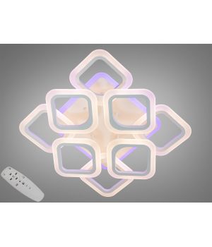 Світлодіодна люстра смарт світильник з пультом, підсвіткою, 110W  AS8060/4+4WH LED 3color dimmer
