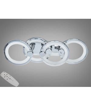 Сучасна стельова LED люстра з пультом, підсвічуванням, 65W, H8022/2+2HR LED 3color dimmer