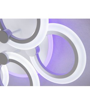 Стельова led люстра кільця з пультом, підсвічуванням, 72W, A8022/3+3WH LED 3color dimmer