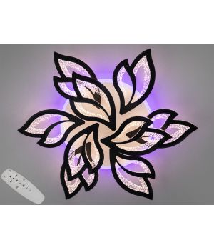 Стельова люстра з пультом, диммером і LED підсвічуванням, 140W, 2455/6+3BK LED 3color dimmer