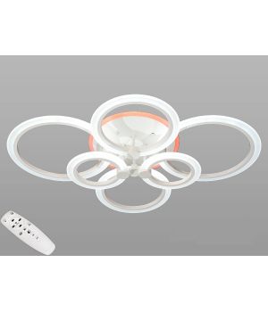 Декоративна стельова люстра з диммером і LED підсвічуванням,105W A8022/6WH LED 3color dimmer