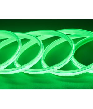 СОВ LED стрічка 220в, 288 шт/м, герметична, 10мм, зелений P220CL-COB-288-GREEN-65-10