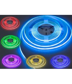 LED стрічка 24В, 840 діодів на метр, 8мм, RGB P24-COB-840-RGB-20-10