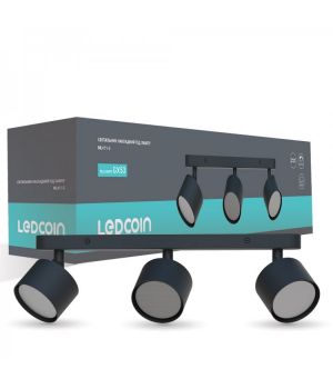 Накладний поворотний світильник Ledcoin ML411-3 під лампу чорний