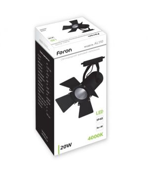 Трековий світильник Feron AL110 30W 4000К IP40 чорний