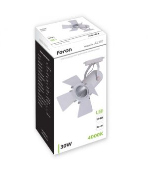 Трековий світильник Feron AL110 30W 4000К IP40 білий