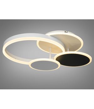 Пристельова LED люстра в комнату, 80W, білий+чорний