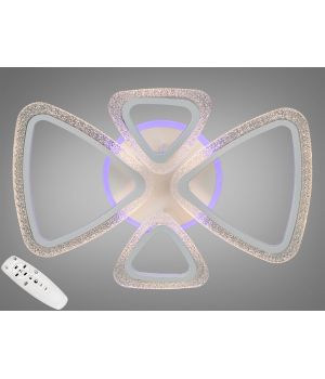 Стильна стельова світлодіодна люстра з підсвіткою, димером, 65W 2407/2+2WH LED 3color dimmer