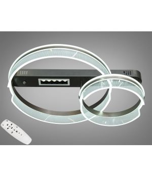 Стельова LED люстра з пультом, диммером і підсвічуванням, 125W